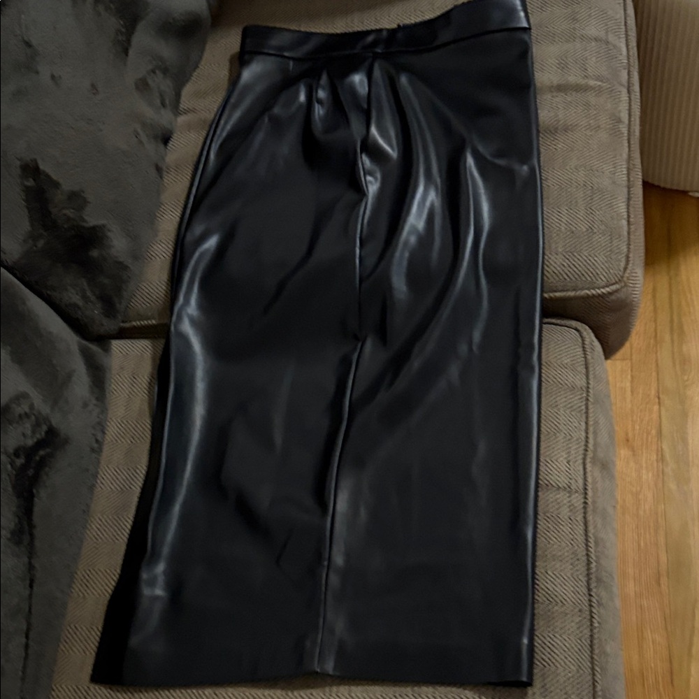 Express Black Faux Leather Pencil Skirt